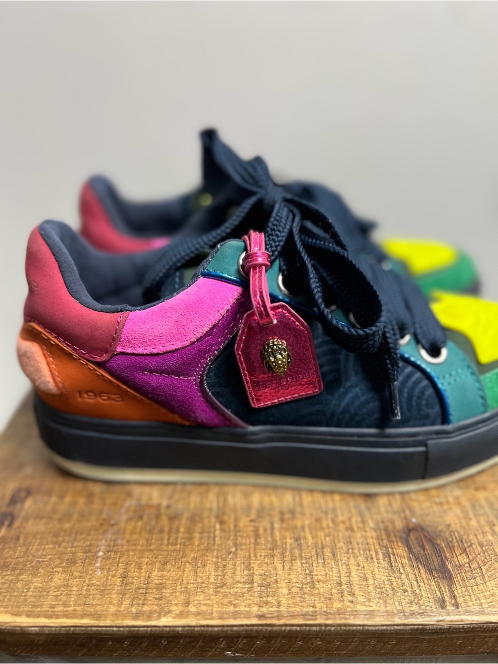 Kurt Geiger Southbank Tag Multi-Color Suede Sneakers - Picture 4 of 5